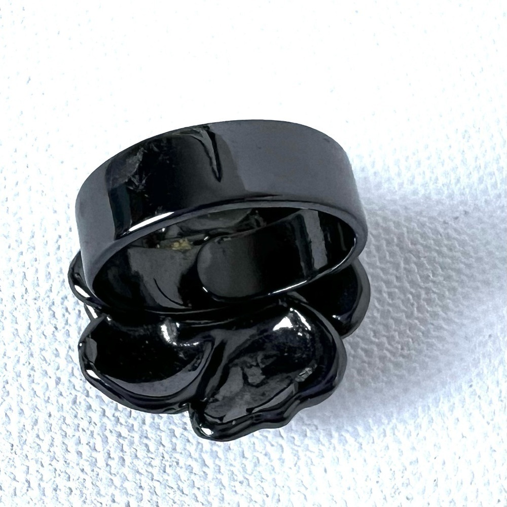 Stella & Dot Belle Fleur Hematite Adjustable Cocktail Ring - Picture 3 of 3